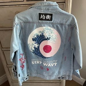 Denim jacket with graphics